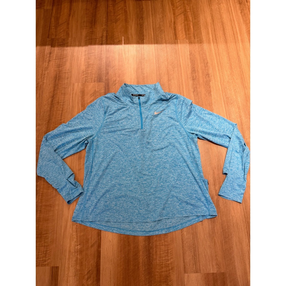 Nike Dri-FIT 1/2 Zip Running Top Womens 1X Blue Heather CZ2849-446 Pullover